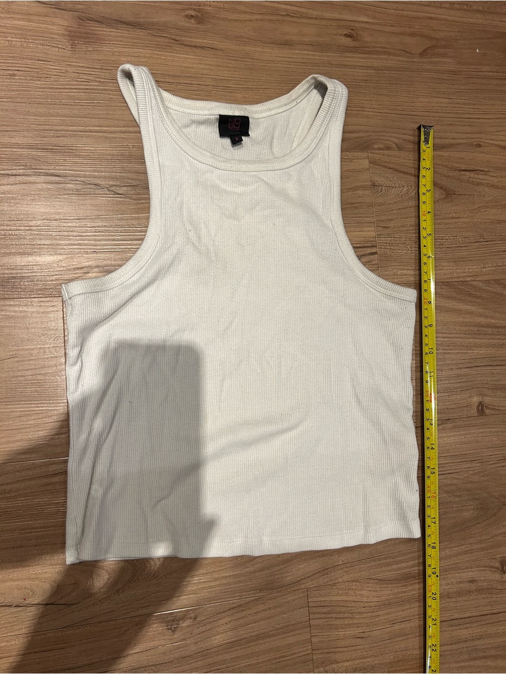 NOBO Cream Ribbed Tank Top - Racerback Style